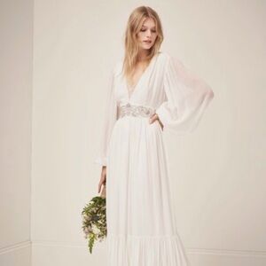 French Connection Cari Wedding Dress Style 71JOI SUMMER WHITE PF CARI LS MAXI